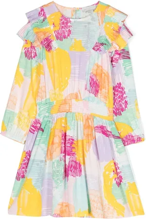 Stella McCartney Abstract-print ruffled flared dress