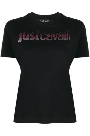 Roberto Cavalli Rhinestone-embellished cotton T-shirt