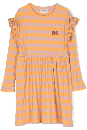 Bobo Choses Ruffled stripe-pattern dress