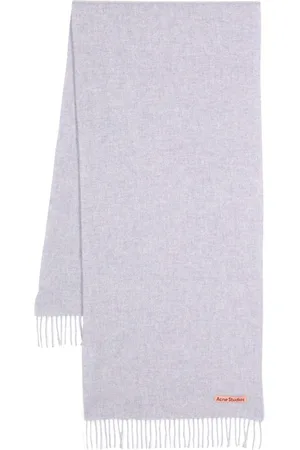 Acne Studios Logo-tag fringed wool scarf