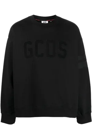 GCDS Flocked-logo cotton sweatshirt