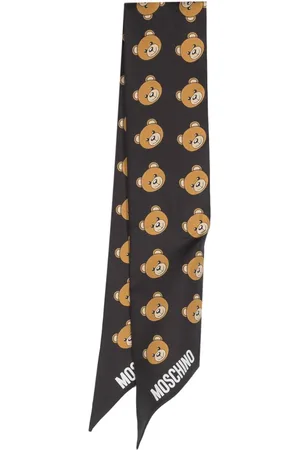 Moschino Teddy Bear-print silk scarf