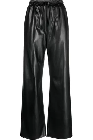 Patrizia Pepe Drawstring-waist patent-finish trousers