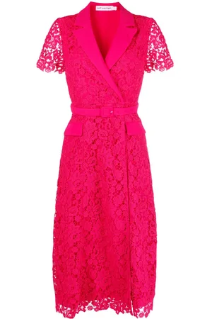 Self-Portrait Belted lace midi dress