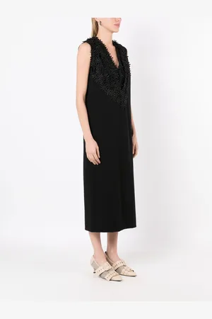Gloria Coelho Floral-appliqu?? midi dress