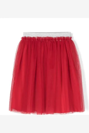 Il gufo Glitter-waistband tulle skirt