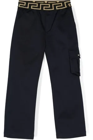 VERSACE Greca logo-waistband cargo trousers