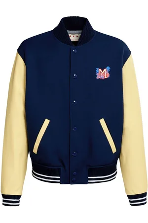 Oronzo Varsity Bomber Jacket Dark Blue at