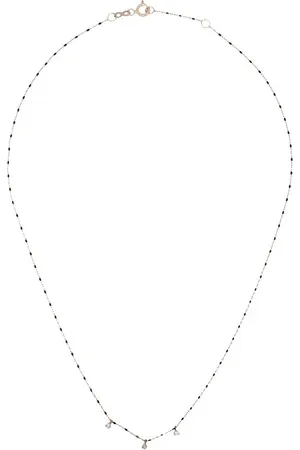 GIGI CLOZEAU 18kt bead triple-diamond necklace