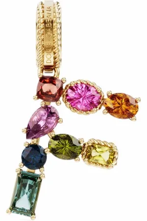 Dolce & Gabbana Rainbow Alphabet F 18kt yellow multi-stone pendant