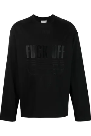 VTMNTS Flocked-logo cotton T-shirt