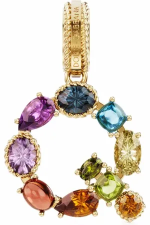 Dolce & Gabbana Rainbow Alphabet 18kt yellow multi-stone pendant