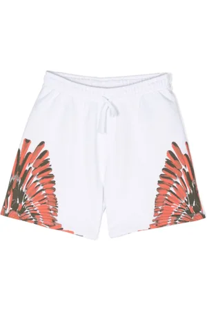 MARCELO BURLON Wings-print cotton track shorts