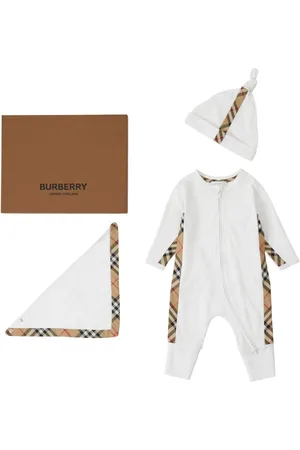 Burberry Vintage Check panelled babygrow set