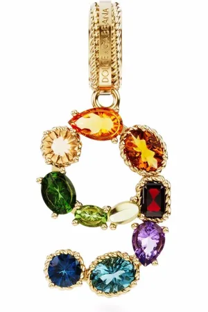 Dolce & Gabbana 18kt yellow number 9 gemstone pendant