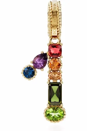 Dolce & Gabbana 18kt yellow number 1 gemstone pendant