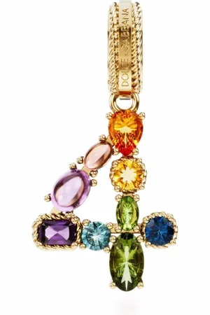 Dolce & Gabbana 18kt yellow number 4 gemstone pendant