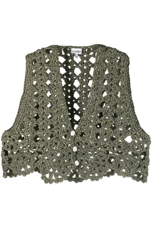 Ganni Crochet-knit crop top