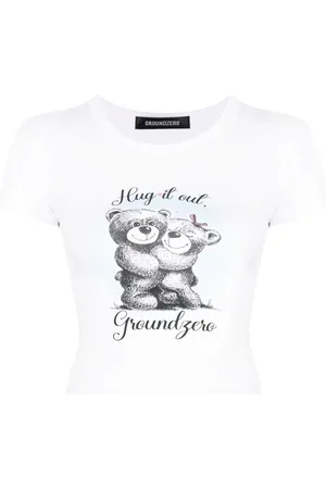 Ground Zero Slogan-print cotton cropped T-shirt