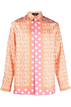 Aries Scarf-Print Silk Shirt - Yellow