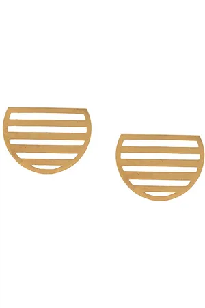 HSU JEWELLERY LONDON Half circle stud earrings
