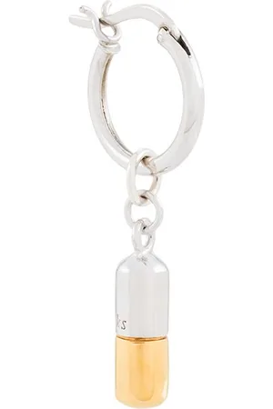 TRUE ROCKS Two-tone pill hoop earring