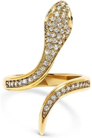 Nialaya Crystal-embellished snake ring