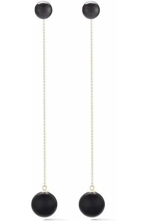 Mateo 14kt yellow onyx ball drop earrings