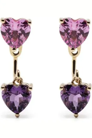 YVONNE LÉON 9kt yellow Multi Coeurs drop earrings