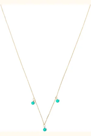 Mateo 14kt yellow turquoise necklace