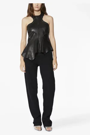 RTA Asymmetric halterneck leather top
