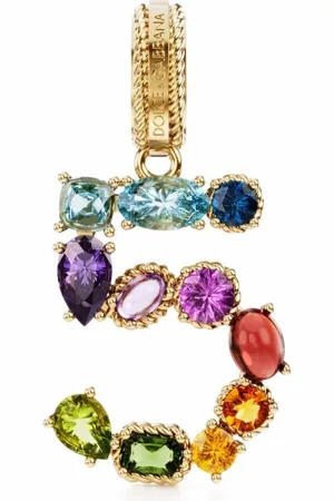 Dolce & Gabbana 18kt yellow number 5 gemstone pendant