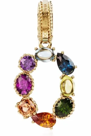 Dolce & Gabbana 18kt yellow number 0 gemstone pendant