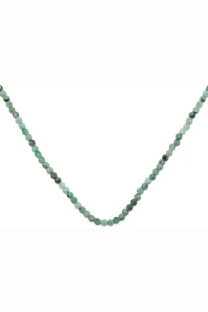 Mateo 14kt yellow gold emerald beaded necklace