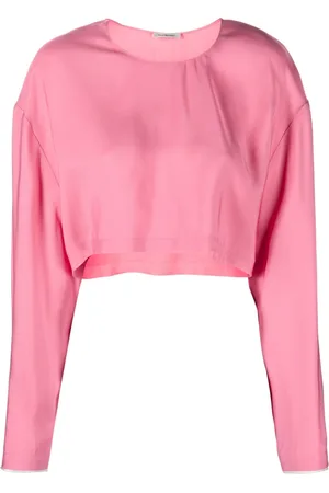 There Was One Long-sleeved cropped blouse
