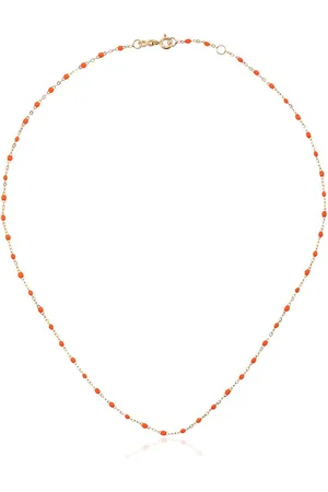 GIGI CLOZEAU 18kt gold orange beaded necklace