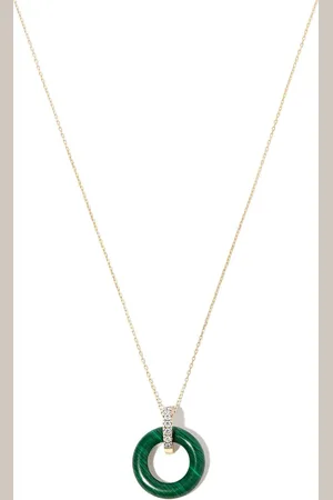 Mateo 14kt yellow malachite necklace
