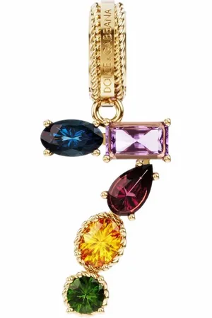 Dolce & Gabbana 18kt yellow number 7 gemstone pendant