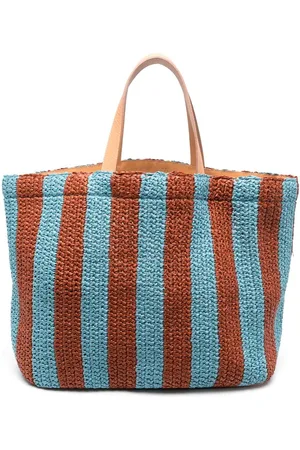 La DoubleJ Riviera striped raffia tote bag
