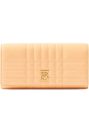 Burberry pink Leather TB Monogram Continental Wallet