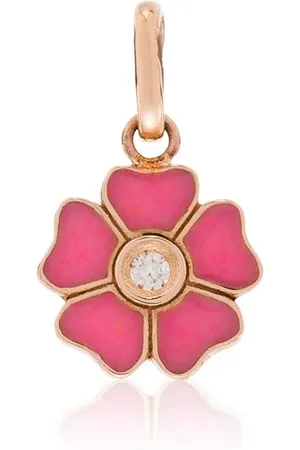 GIGI CLOZEAU 18kt yellow gold diamond-embellished flower charm