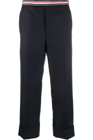 Thom Browne RWB-waistband cropped tailored trousers