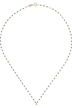 GIGI CLOZEAU 18kt rose gold beaded diamond necklace