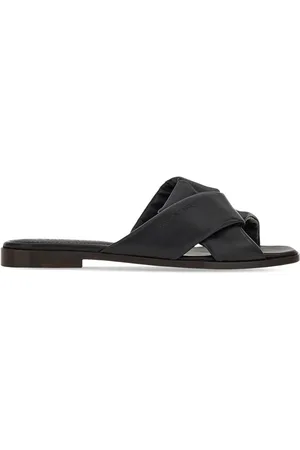 Salvatore Ferragamo Knot-detail leather slides