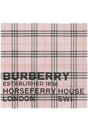 Burberry Pink Horseferry Print Silk Square Scarf