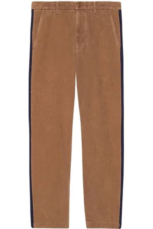 Fluid drill trouser with Web detail in beige  GUCCI ZA