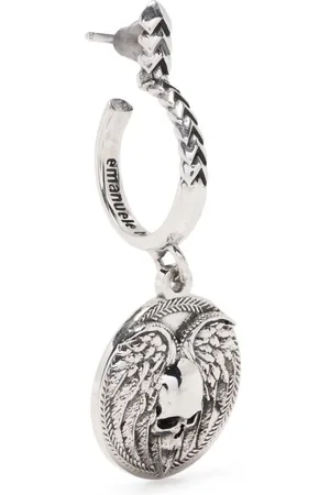 EMANUELE BICOCCHI Winged skull coin earring