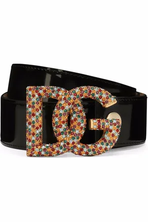Dolce & Gabbana DG-logo patent leather belt