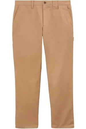 Burberry Logo-tag cotton straight-leg trousers