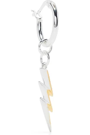 TRUE ROCKS Lightning bolt charm hoop earring